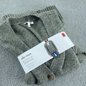 Ella Moss Womens Button-Up Cardigan M  Relaxed Boyfriend Fit  Soft NWT 2708
